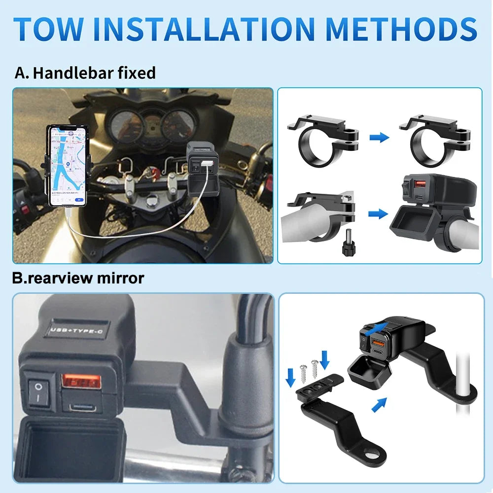 Motorcycle USB Fast Charger