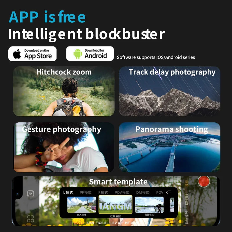 AOCHUAN 3-Axis Handheld Smartphone Gimbal with Fill Light