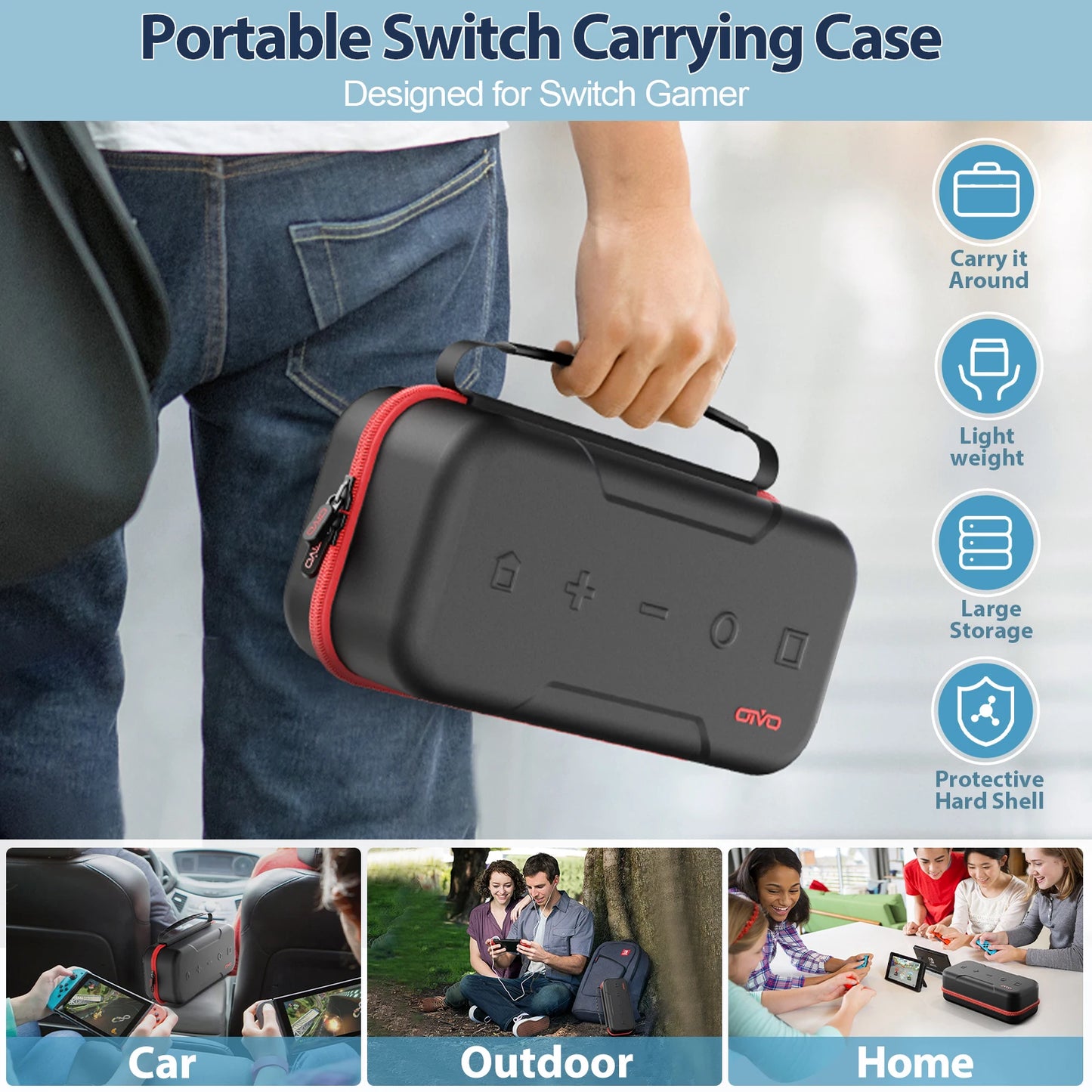 Premium Hard Shell Travel Case – Compatible with Switch & OLED