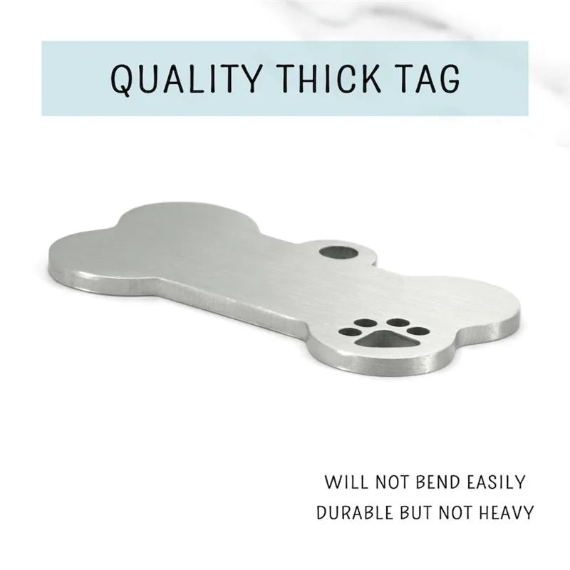 Custom Engraved Bone-Shaped Pet Collar Tag