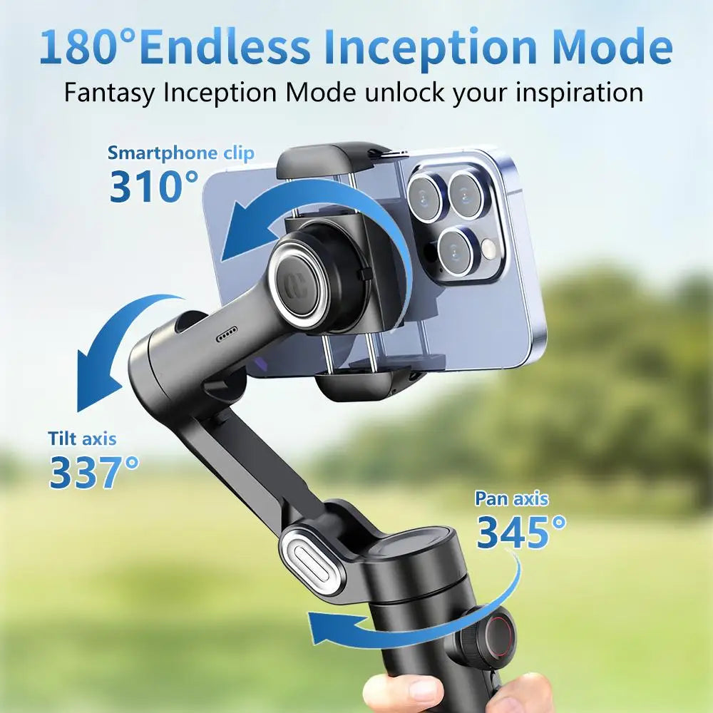 AOCHUAN 3-Axis Handheld Smartphone Gimbal with Fill Light