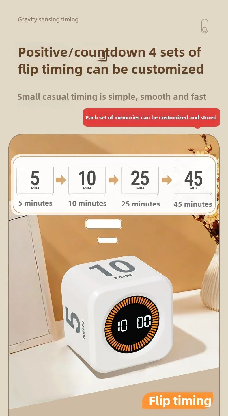 Gravity Sensor Productivity Timer Cube