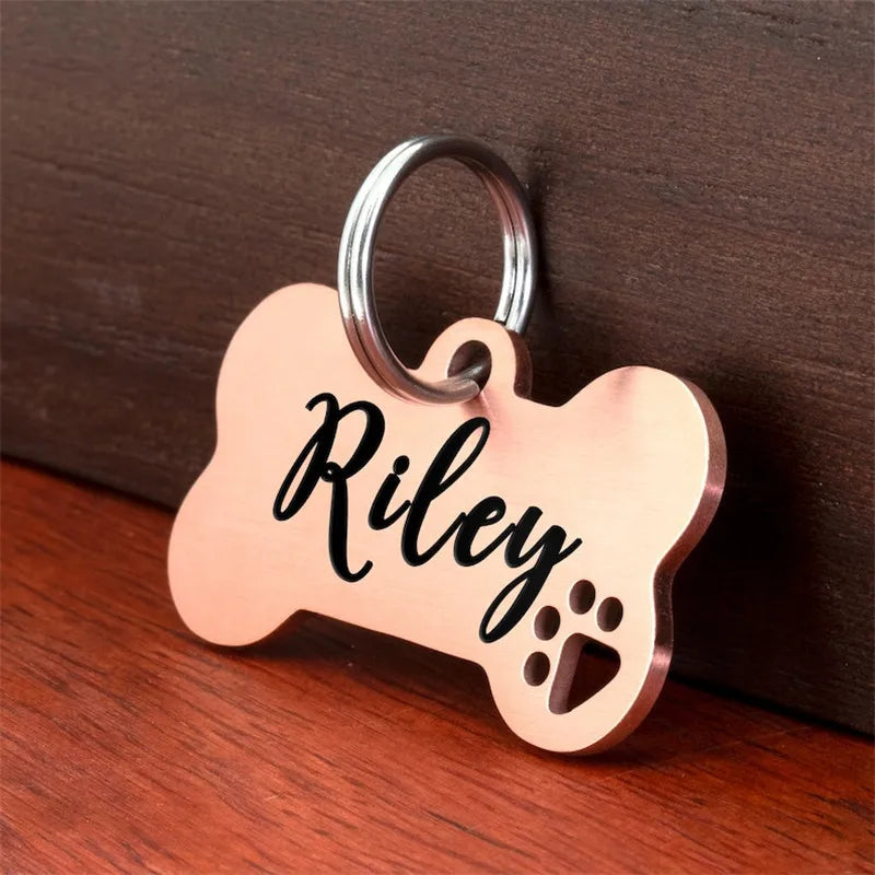 Custom Engraved Bone-Shaped Pet Collar Tag