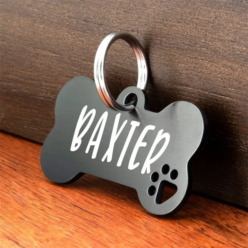 Custom Engraved Bone-Shaped Pet Collar Tag