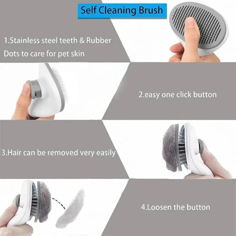 Self Cleaning Pet Hair Remover Brush