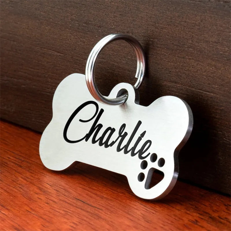 Custom Engraved Bone-Shaped Pet Collar Tag